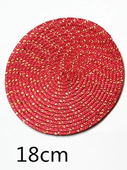 red 18cm 18 см 36 см Настольный коврик кухня столовая подставки для кружек ткацкая подставка в стиле «Вестерн» Нескользящие чаши подстаканники настольные декоративные коврики - Цвет: red 18cm
