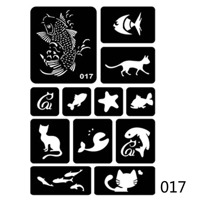 1 шт. мульти-выбор, новое тело, ручная работа, рисование пастой, полые, хна, трафареты для татуировки, временная девушка, дети, Ins стиль, инструмент - Цвет: 17