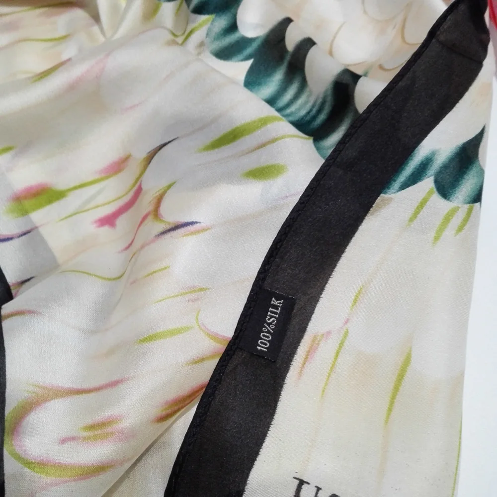 Фертифульный шелковый шарф с принтом крыла шарфы платок хиджаб роскошный бренд