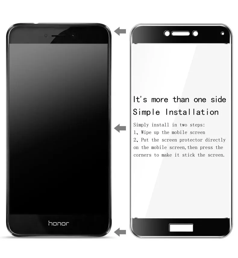 3D закаленное стекло для Huawei GR3 2017 Полное покрытие экрана Взрывозащищенная