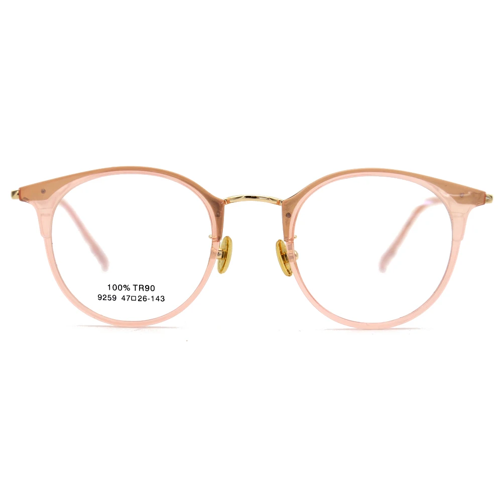 Pink Natuwe& Co TR модные очки с металлической оправой винтажные круглые прозрачные линзы женские и мужские очки - Цвет оправы: Pink