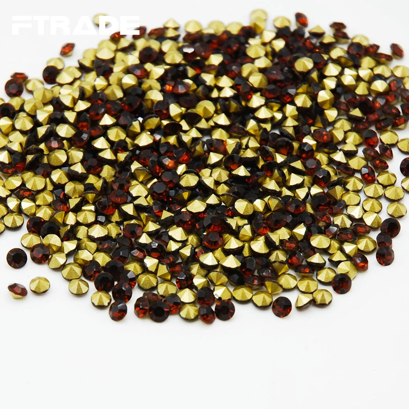 SS4-SS20 чайный цвет Китай AAA Блестящие Кристаллы Стразы сзади шатон клей бусины