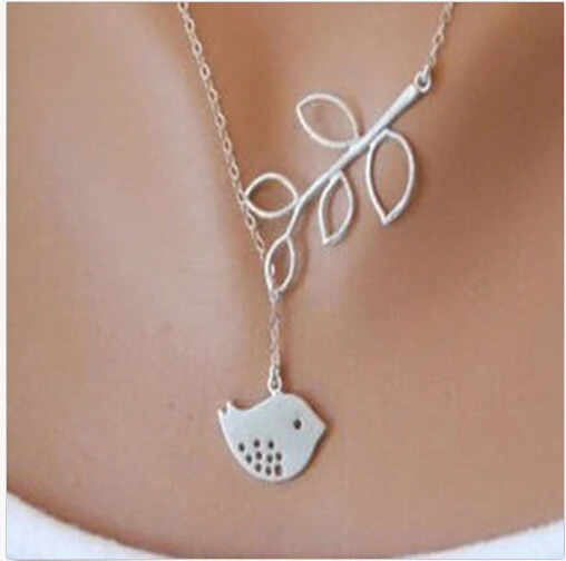 Dazzling Gold Plated/Silver Plated Chain Necklace Cross Leaf Bird Pendant 2015 the most popular jewelry Women | Украшения и