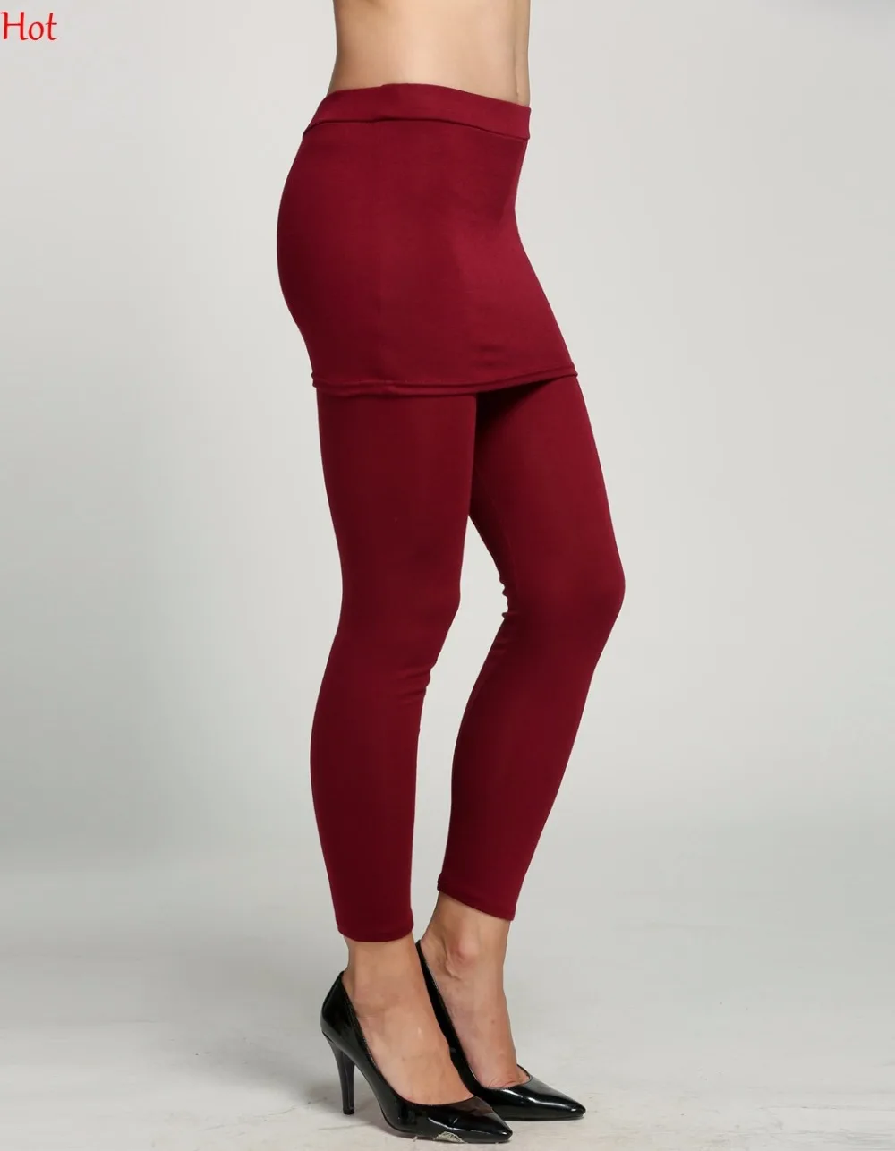 Ложные двух частей Леггинсы для женщин с Мини юбки Брюки девочек Женская одежда