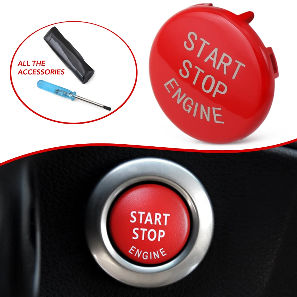 Кнопка запуска двигателя автомобиля замена крышки выключателя аксессуары ключ