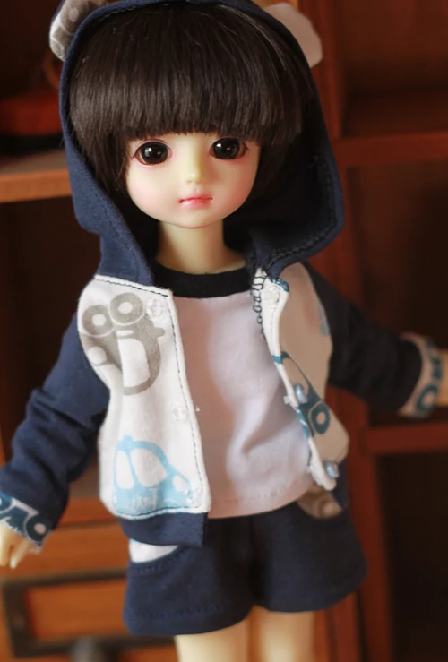 Милый костюм с рисунком синий/желтый/темно-синий 1/4 1/6 BJD MSD YOSD кукольная одежда