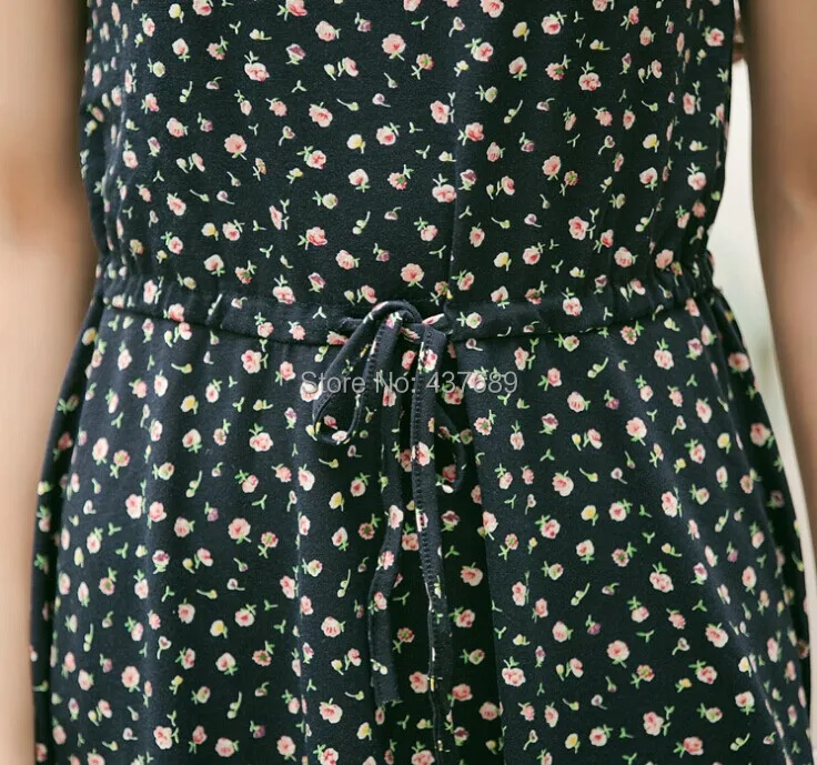 Женское летнее платье жилет без рукавов повседневное базовое с цветочным