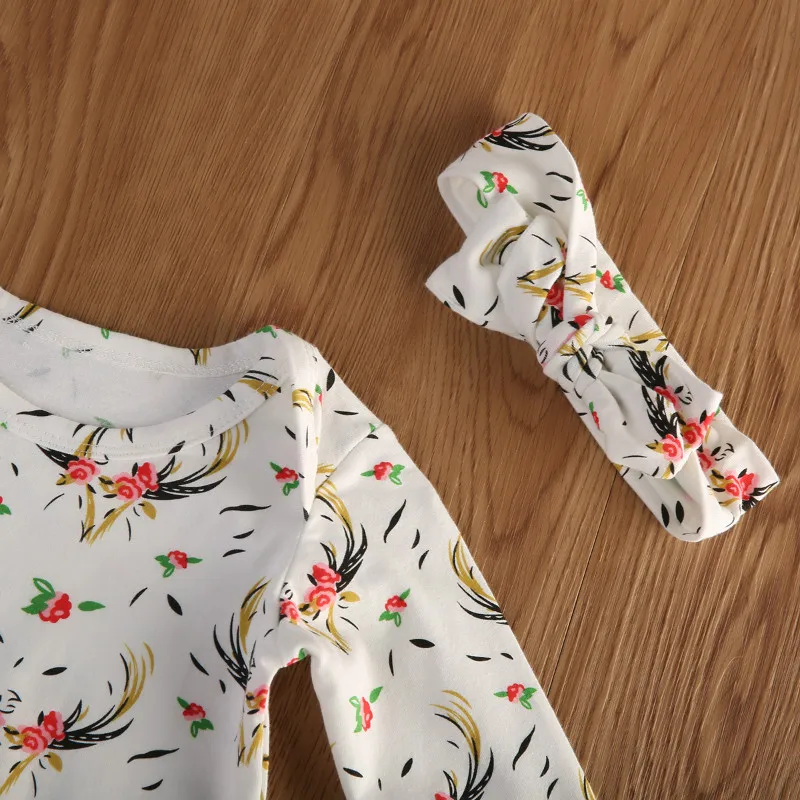 Одежда для новорожденных девочек Pudcoco осенне зимний комбинезон с длинными