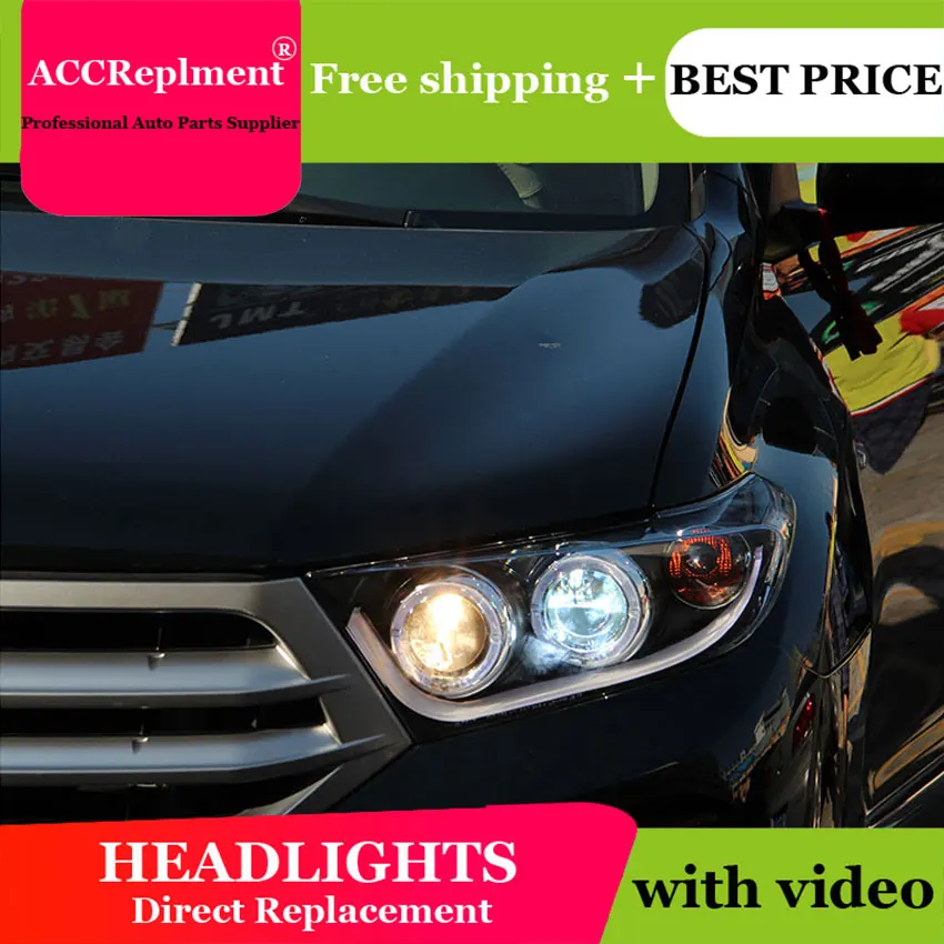 Автомобильный Стайлинг для Highlander головной светильник s U angel eyes 2012 2013 светодиодный