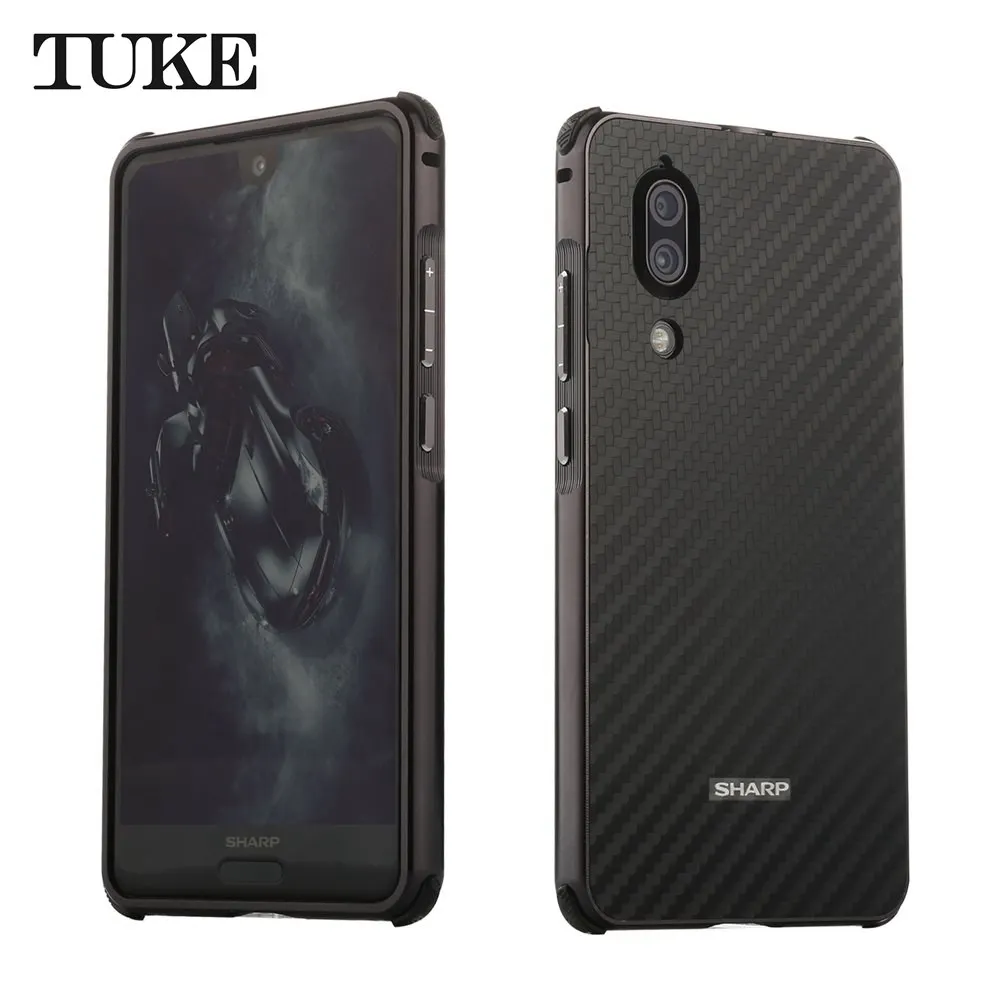 Черный TUKE для SHARP AQUOS S2 Para Coque металлический алюминиевый бампер+ матовый чехол 2 в 1 из углеродного волокна для Xiaomi MI6 Funda - Цвет: Черный