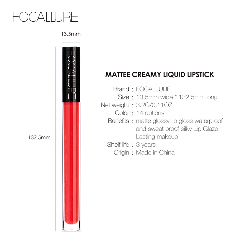 Focallure Matte жидкая помада водостойкая стойкая косметика для губ телесные оттенки 14 цветов Женская губная помада для макияжа