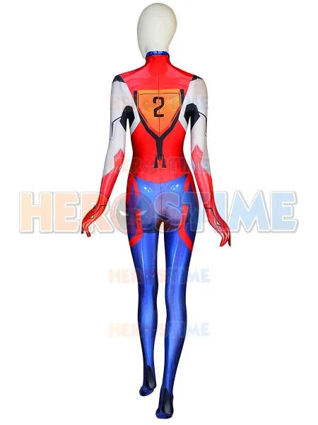 Костюм Asuka Neon Genesis для косплея Евангелиона костюм из спандекса с 3D принтом зентай