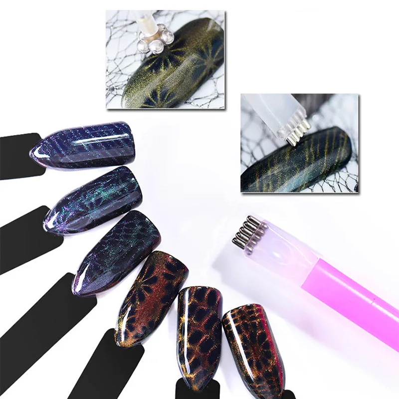 Двойная магнитная ручка кошачий глаз Гель лак магнит магнитный инструмент сетка