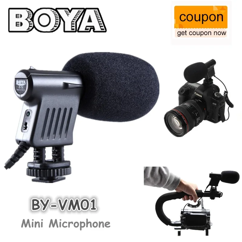 Конденсаторный микрофон BOYA для цифровых зеркальных камер Canon Nikon Sony Gopro DSLR|condenser