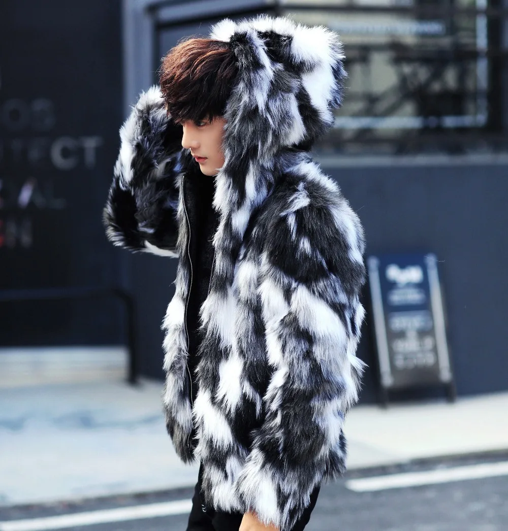 Для мужчин s мех пальто с капюшоном меховая парка зимний мужской oversize-Для Теплый