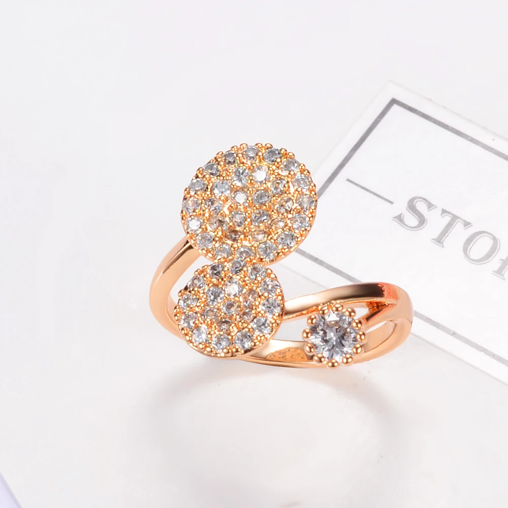 2018 Women Rings Wedding Dress Rose Double Round Design Fashion Adjustable Jewelry Bands For | Украшения и аксессуары