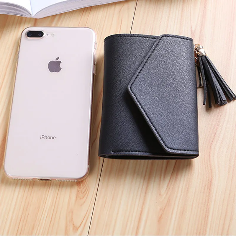 Мини кошелек с кисточкой женский модный короткий мини корейский студенческий