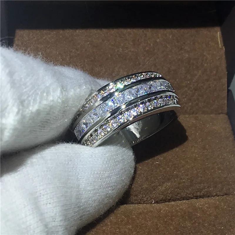 Мужское кольцо с фианитом 3 мм 5 А белым золотом|wedding band ring|band ringring for |
