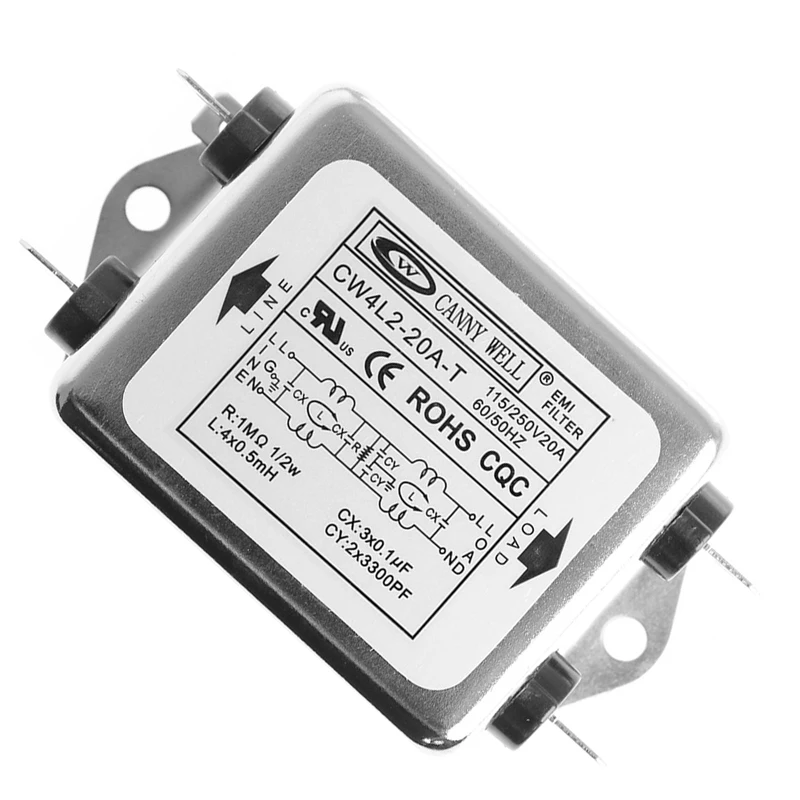 Мощный EMI фильтр CW4L2-20A-T монофазный Улучшенный AC 220 В 50/60 Гц Mar28 | Бытовая техника