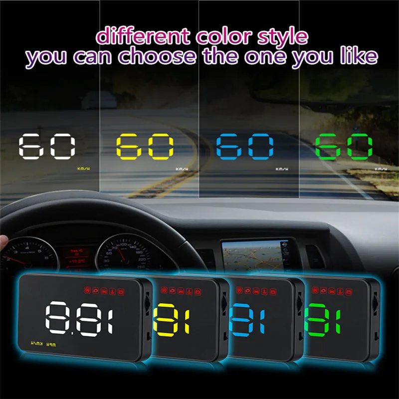 Универсальный A1000 Цифровой автомобиль OBD2 авто HUD Дисплей превышение скорости усталость Предупреждение системы сигнализации детектор Plug and Play