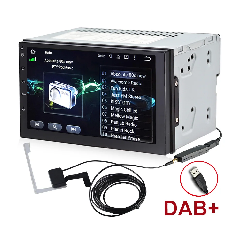 Автомагнитола Rhythm dab 2din Android 7 1 GPS + Wifi Bluetooth RDS радио четырехъядерный &quot+ экран 1024*600