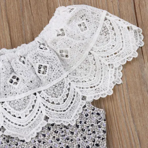 Pudcoco 2018 Newborn Toddler Baby Girl Clothes Set Lace Floral Ruffle Crop Tops+Shorts 2Pcs Summer Cute Outfit 0-24M | Мать и ребенок