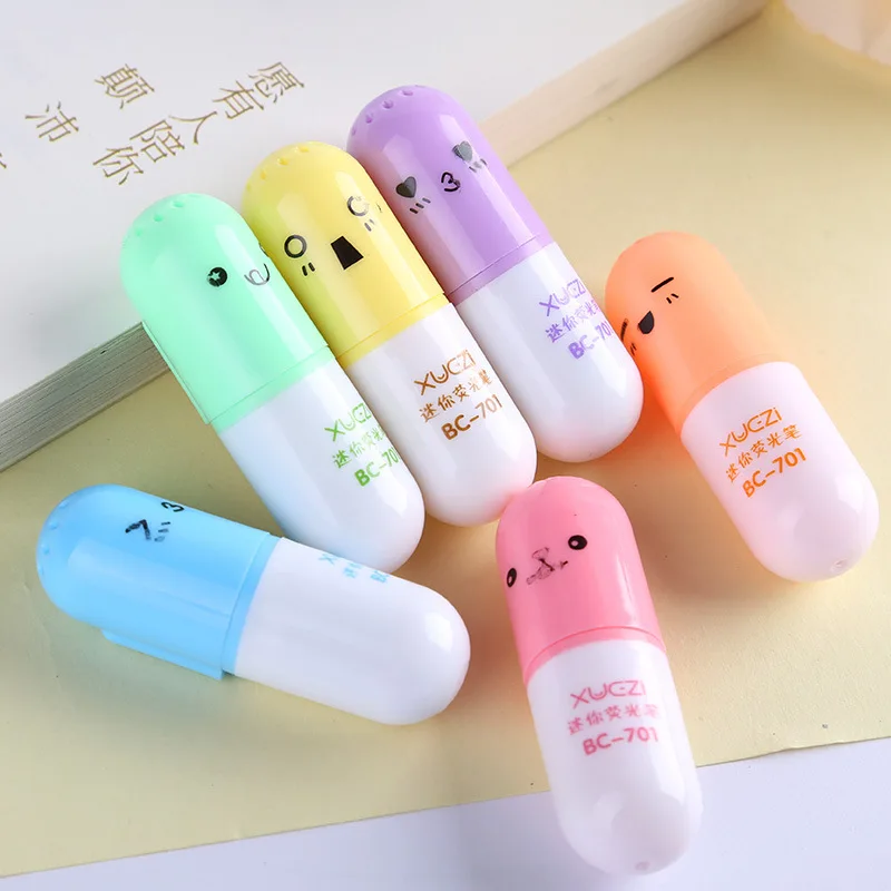 6 шт./лот фломастеры с листьями витаминные таблетки цветные ручки канцелярские