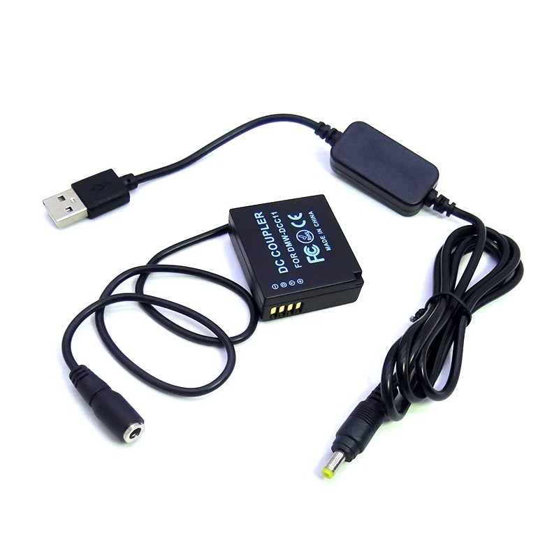 USB кабель встроенный мини-адаптер DMW-AC8 подходит DC 5 В power Bank для Panasonic DC муфта DMW DCC3 DCC6 DCC8 DCC9 DCC11 DCC12 DCC15