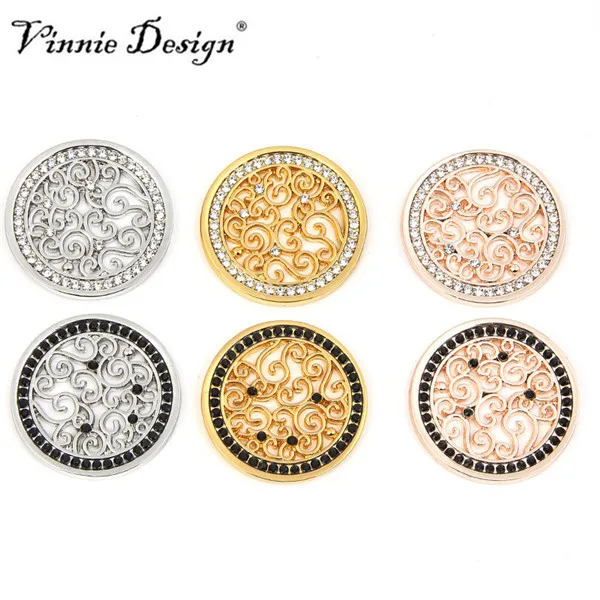 Vinnie дизайн ювелирных изделий 33 мм винтажные кудри монета с прозрачным кристаллом