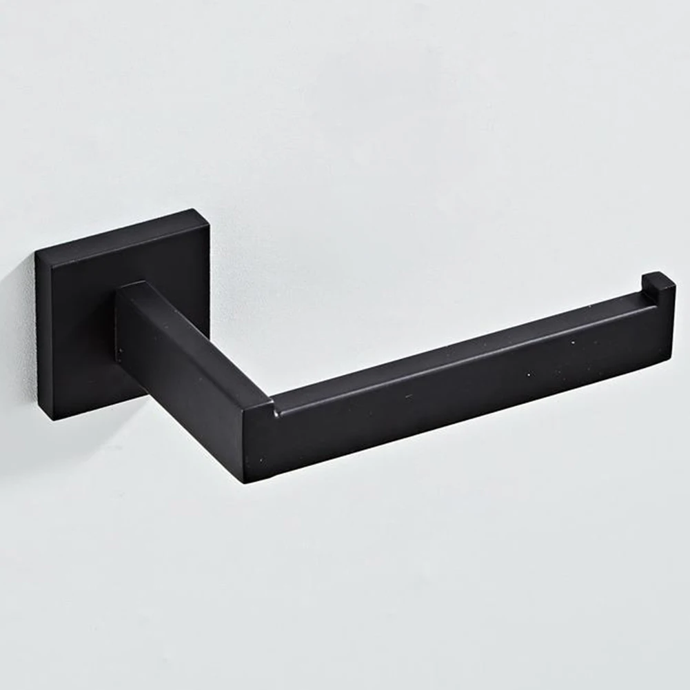 Tissure Shelf Rack Toilet Roll Paper Holder Black Stainless Steel Kitchen Wall Mounted Bathroom Household Towel Bracket Retro |