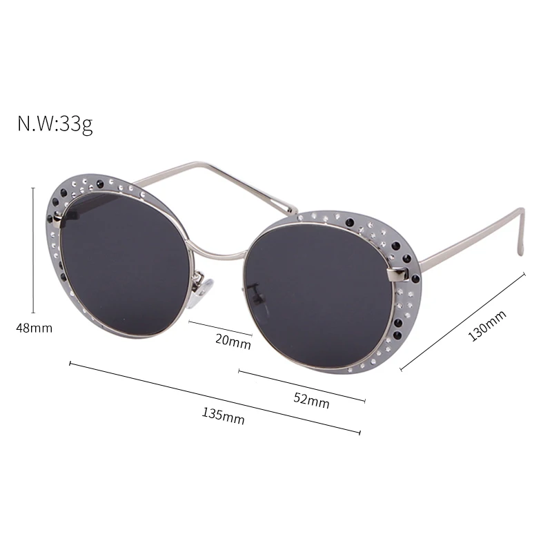 WHO CUTIE, модные Овальные Солнцезащитные очки для женщин, алмазная оправа,, роскошные брендовые дизайнерские винтажные Ретро солнцезащитные очки, женские оттенки S027