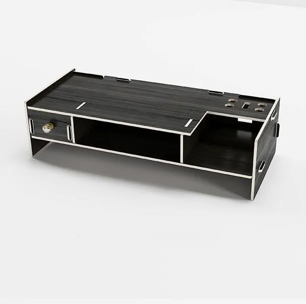 Деревянная подставка для монитора настольная стойка органайзер компьютерного