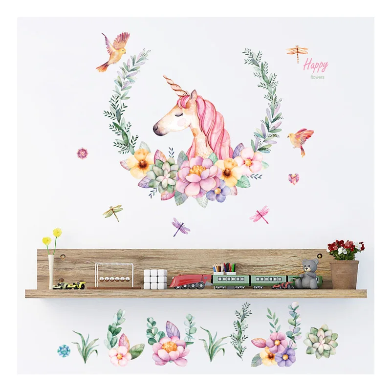 Joylong Pusheen Кот наклейки мультфильм милый Единорог декор для стен Сделай Сам Kawaii
