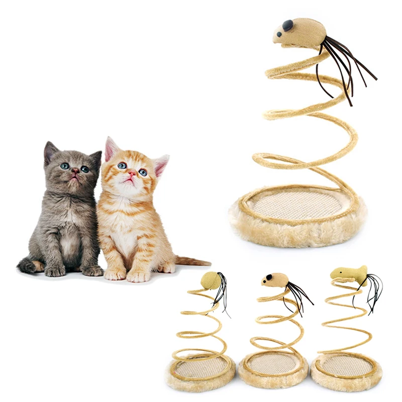 Игрушки для кошек интерактивные когтеточки сизальная пружина с маленькими