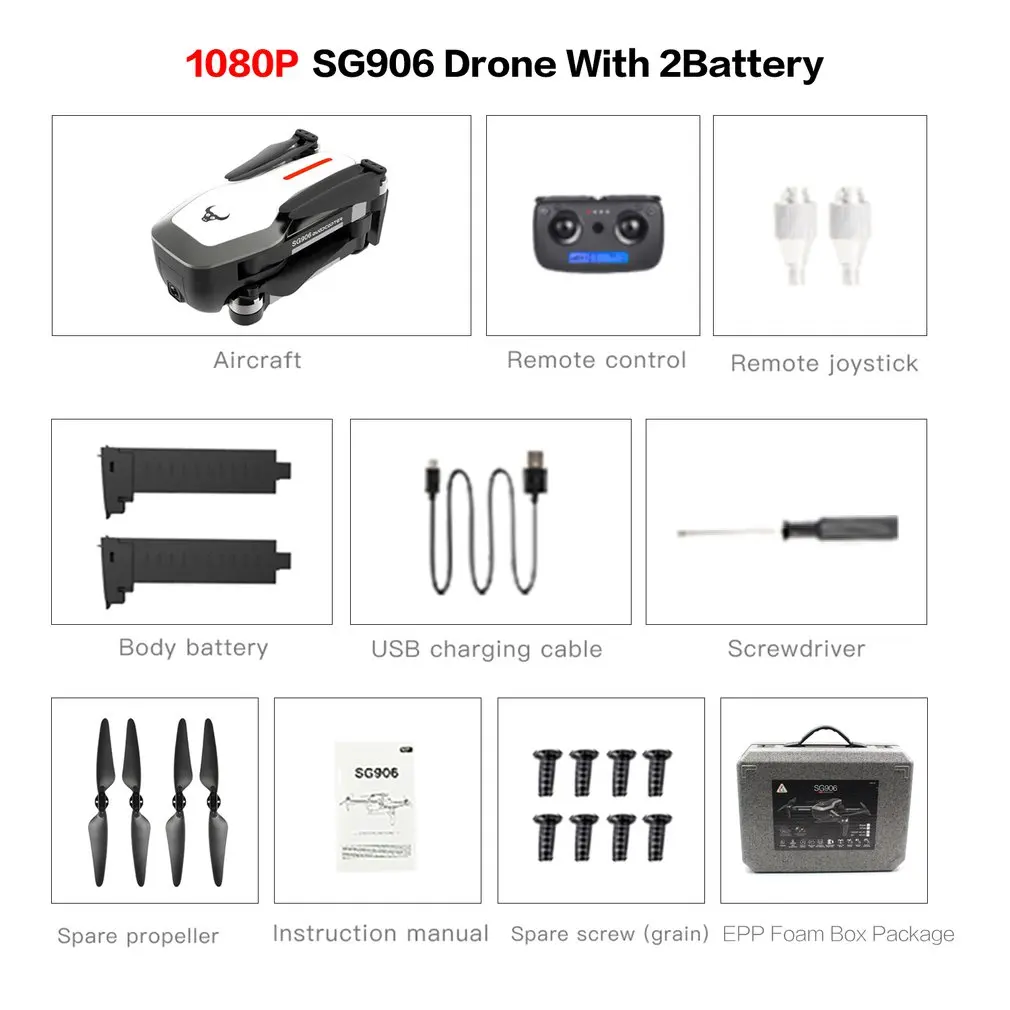 1080P 2BAT FB W SG906 gps 5G wifi FPV RC Дрон 4 K бесщеточный селфи Дроны с камерой HD RC Квадрокоптер складной Дрон VS Visuo XS816 F11 Дрон - Цвет: 1080P 2BAT FB W