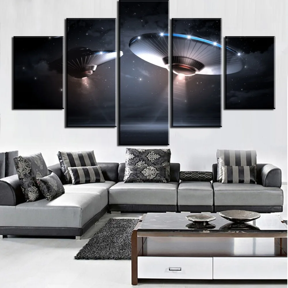 Модульная Настенная картина НЛО на заказ 5 панелей домашний декор Картина холсте