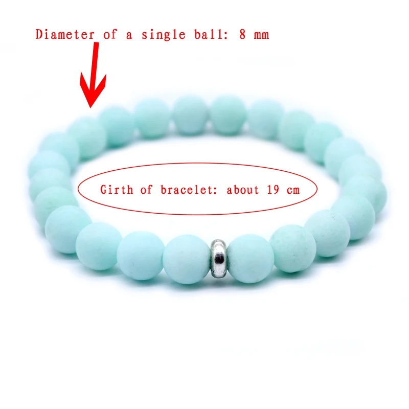 Новые браслеты из натурального голубого матового камня для женщин браслет бусин