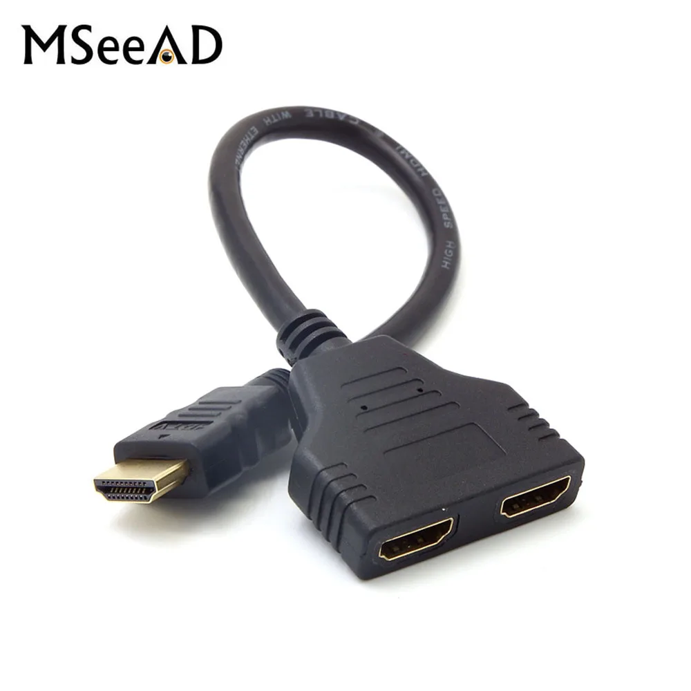 Новое поступление кабель разветвитель HDMI 1 штекер Двойной 2 гнездовой Y адаптер в