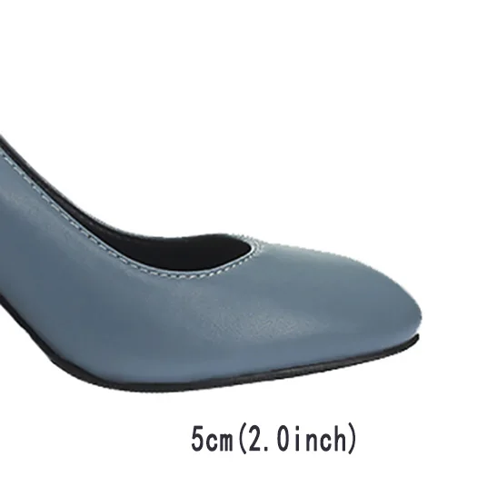 Blue 5CM Размер 4 34 офис Retro обнаженный марочный Runway насосы высокие каблуки Каблук Европейская Круглый носок элегантный 33 Роскошная женская обувь для женщин китайская Весна осень Китай мода новая - Цвет: Blue 5CM