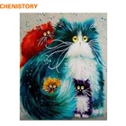 Картина по номерам CHENISTORY, Настенная картина сделай сам в раме с животными, кошками, ручная роспись маслом для домашнего декора, произведение искусства 40 х50 см