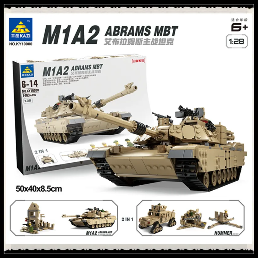 Строительные блоки H & HXY военный тематический танк M1A2 ABRAMS MBT KY10000 1 смена 2 игрушки
