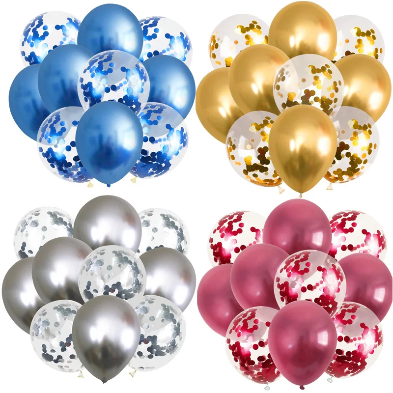 10 шт. смешанные шары с золотыми конфетти украшения на день рождения