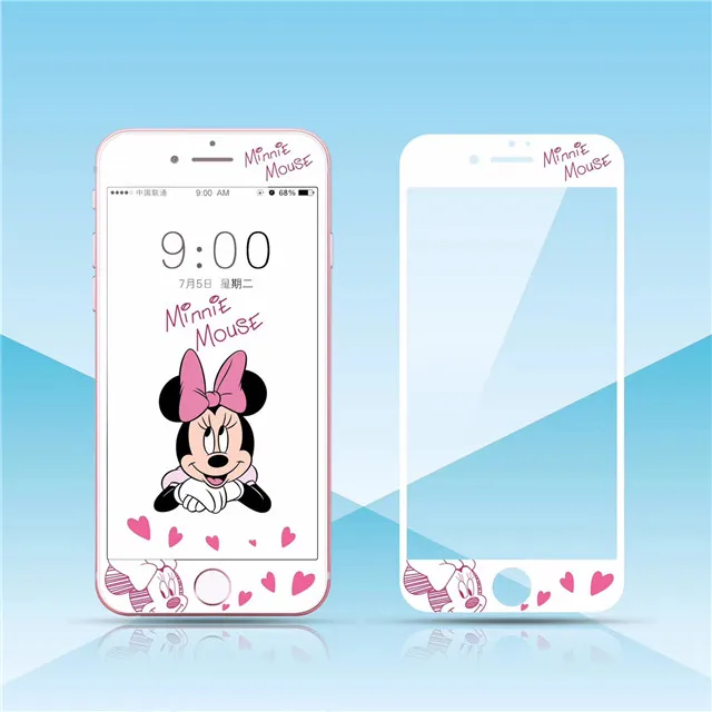 Мультфильм 3D полное покрытие из закаленного стекла для iphone 6 6S 7 8 plus Защитная пленка для экрана 9H