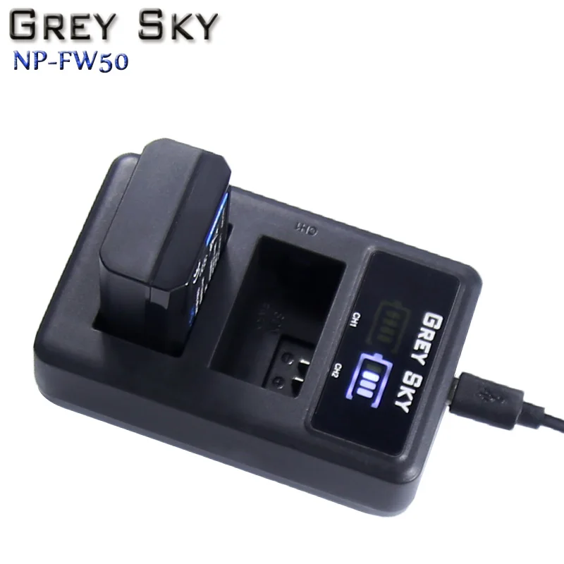 2000 мАч NP-FW50 NP FW50 батарея для камеры+ ЖК USB двойное зарядное устройство для sony Alpha a6500 a6300 a6000 a5000 a3000 NEX-3 a7R