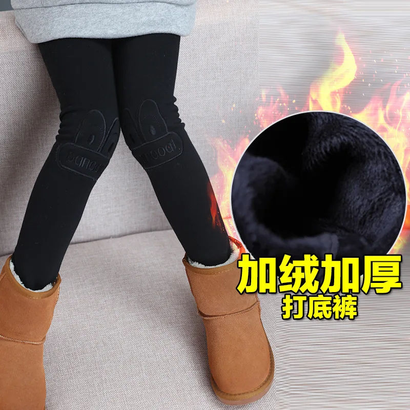 2019 г. зимние Утепленные леггинсы для девочек штаны детские длинные хлопковые