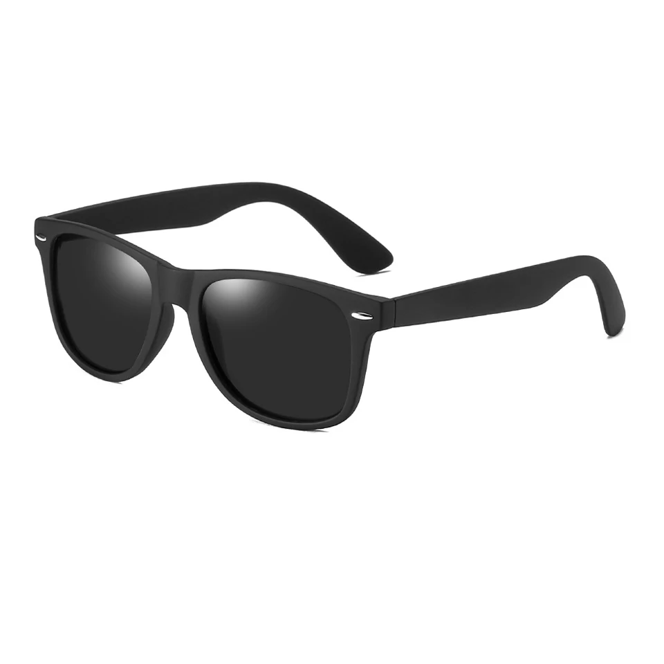 black grey ELITERA мужские и женские классические Поляризованные солнцезащитные очки с заклепками Квадратные Солнцезащитные очки для вождения UV400 - Цвет линз: black grey
