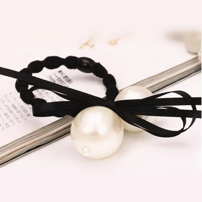 Женская тиара с имитацией жемчуга атласная лента бантом повязка для волос