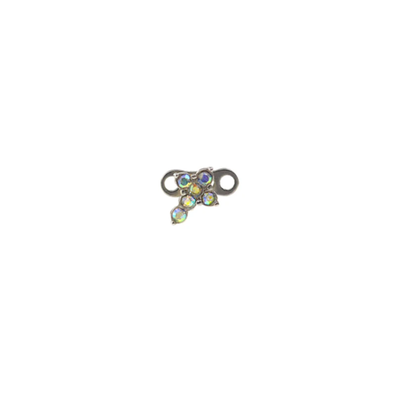 AB Color Cross 1 шт. опал микро кожный пирсинг титана из нержавеющей стали Кожный Якорь пирсинг Топ Кожный Якорь кожа дайвер поверхностный пирсинг - Окраска металла: AB Color Cross