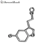 doreenbeads fashion metal molecule chemistry science charms serotonin silver color pendants diy necklace jewelry gift10pcs