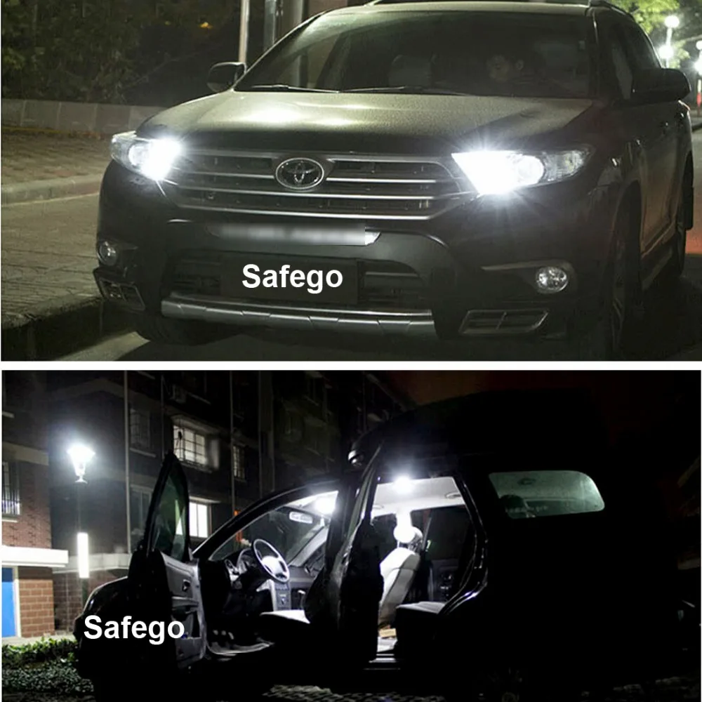 Safego 1 шт. зеленый цвет T10 8 SMD 1206 W5W светильник ная лампа для автомобиля интерьера